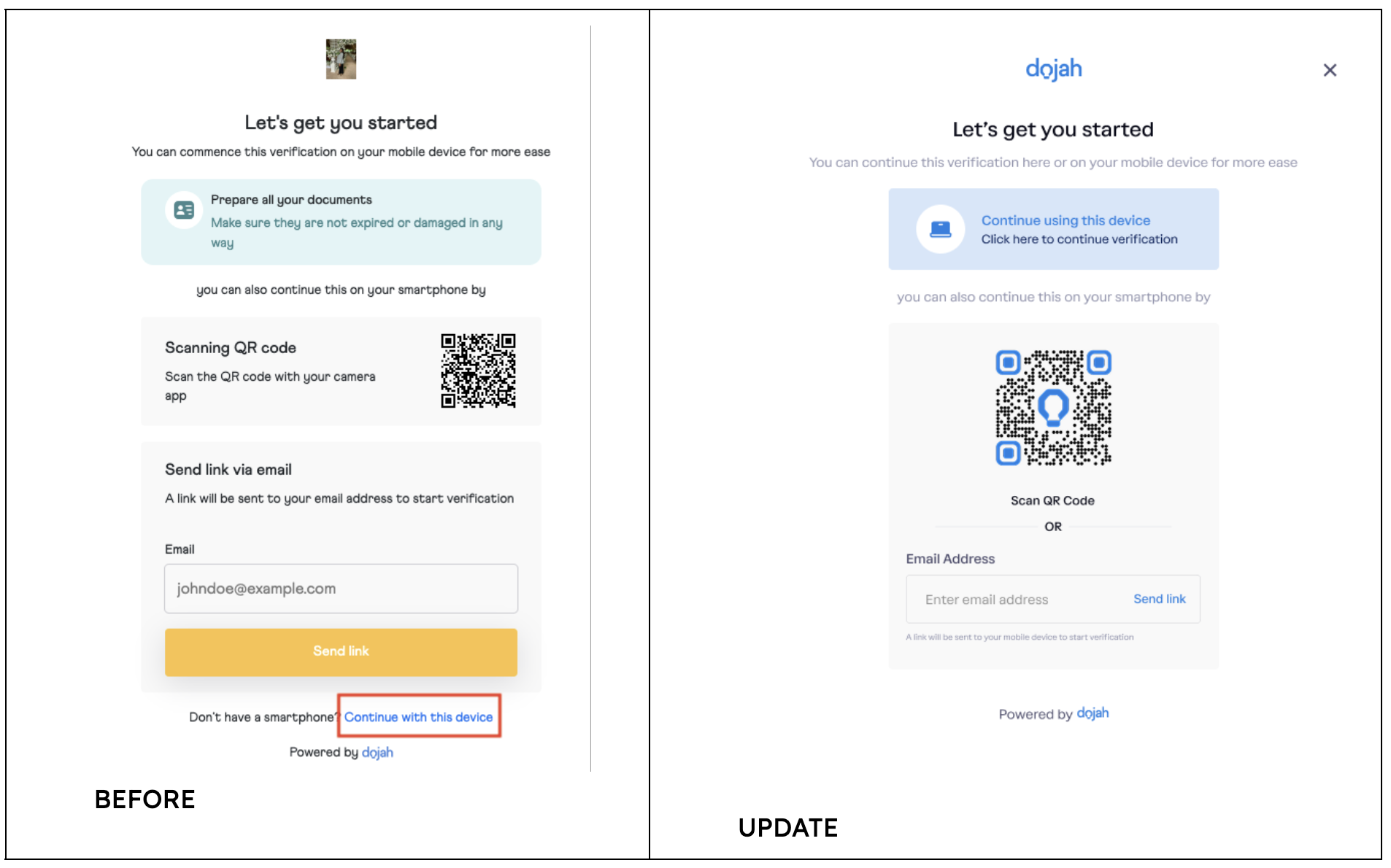 QR Code Screen Redesign - Improved navigation for seamless verification