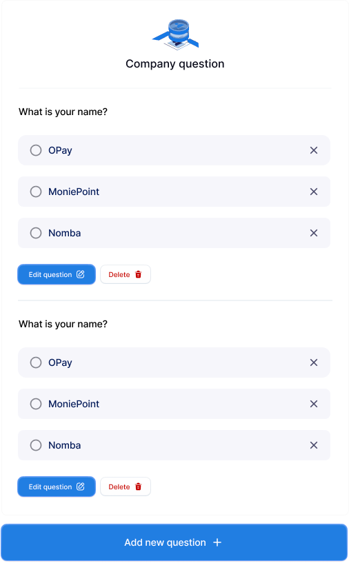 Question page